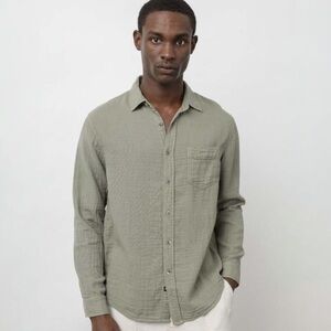 Rails Owens Button Down Shirt Size Small Olive Green Lightweight Cotton Gauze